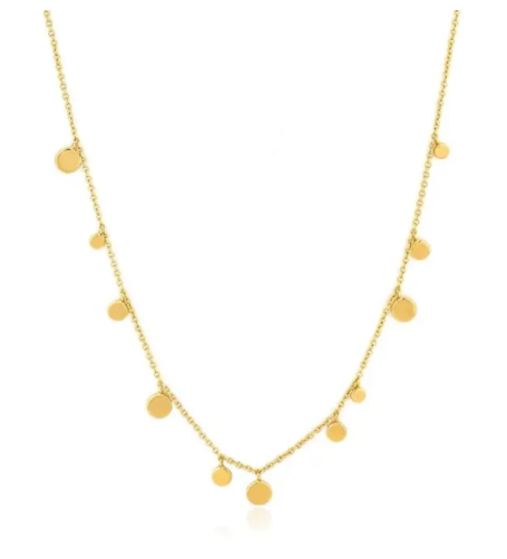 Ania Haie Geometry Class Mixed Discs Sterling Silver with Gold Plate Necklace