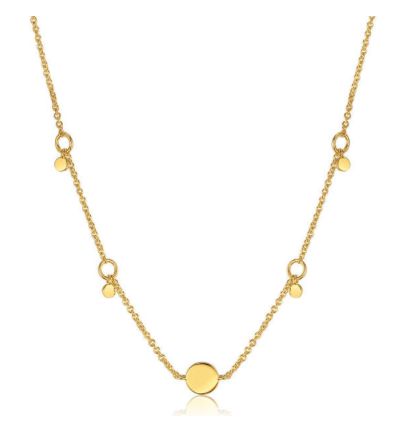 Ania Haie Geometry Gold-Plate Drop Discs Necklace