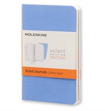 Load image into Gallery viewer, Moleskine Volant Journal, Soft Cover, Pocket (3.5&quot; x 5.5&quot;) Ruled/Lined, Powder Blue, 80 Pages (Set of 2)
