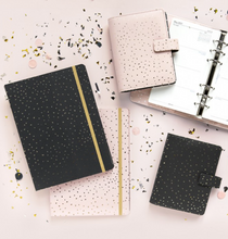 Load image into Gallery viewer, Filofax Confetti A5 Refillable Notebook in Charcoal
