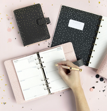 Load image into Gallery viewer, Filofax Confetti Personal Organizer in Charcoal
