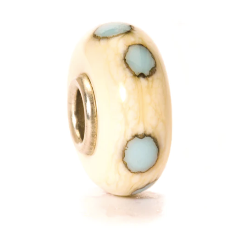 Trollbeads Beige/Blue Dot