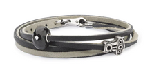 Load image into Gallery viewer, Trollbeads Leather Bracelet Black/Grey
