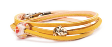 Load image into Gallery viewer, Trollbeads Leather Bracelet Yellow/Pink

