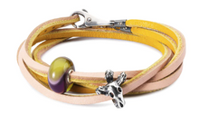 Load image into Gallery viewer, Trollbeads Leather Bracelet Yellow/Pink
