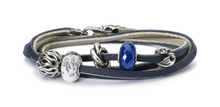 Load image into Gallery viewer, Trollbeads Leather Bracelet Dark Blue/Light Grey
