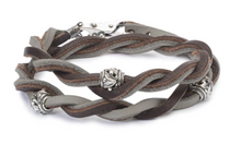 Load image into Gallery viewer, Trollbeads Leather Bracelet Brown/Light Grey
