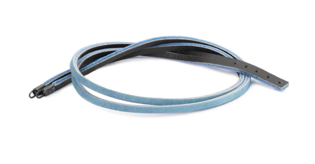 Trollbeads leather bracelet light blue/dark grey