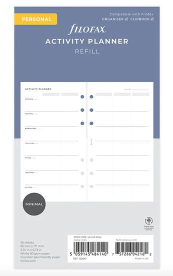 Filofax Activity Planner Refill-Personal