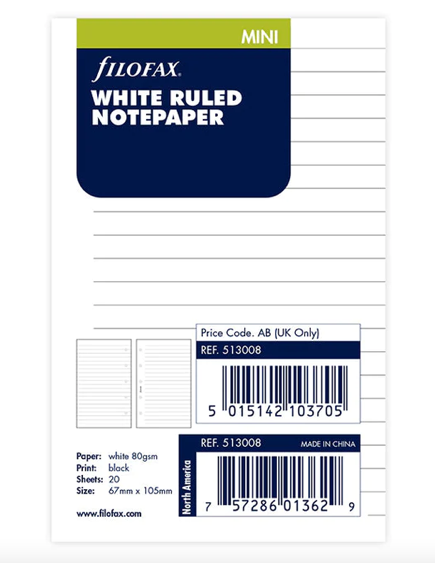 Filofax Mini lined refill