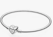 Pandora Bangle-Heart Clasp