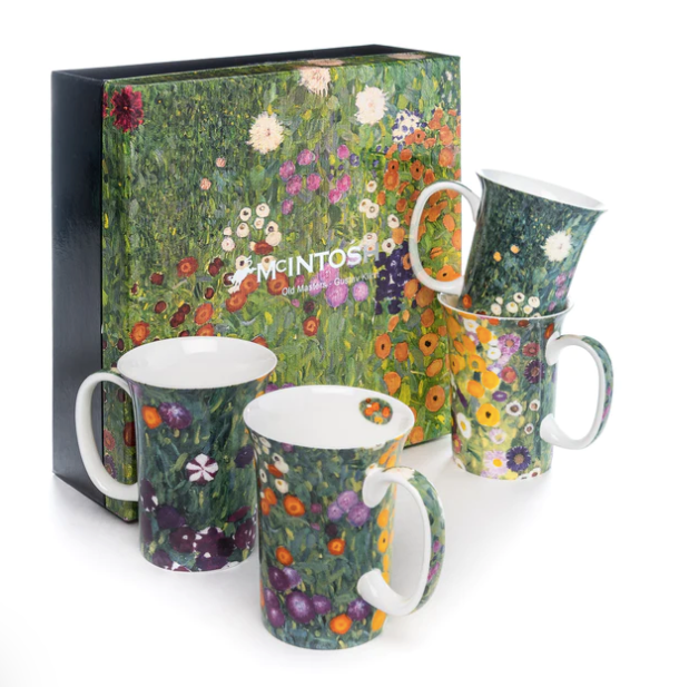 Klimt Flower Garden-Set of 4 Mugs