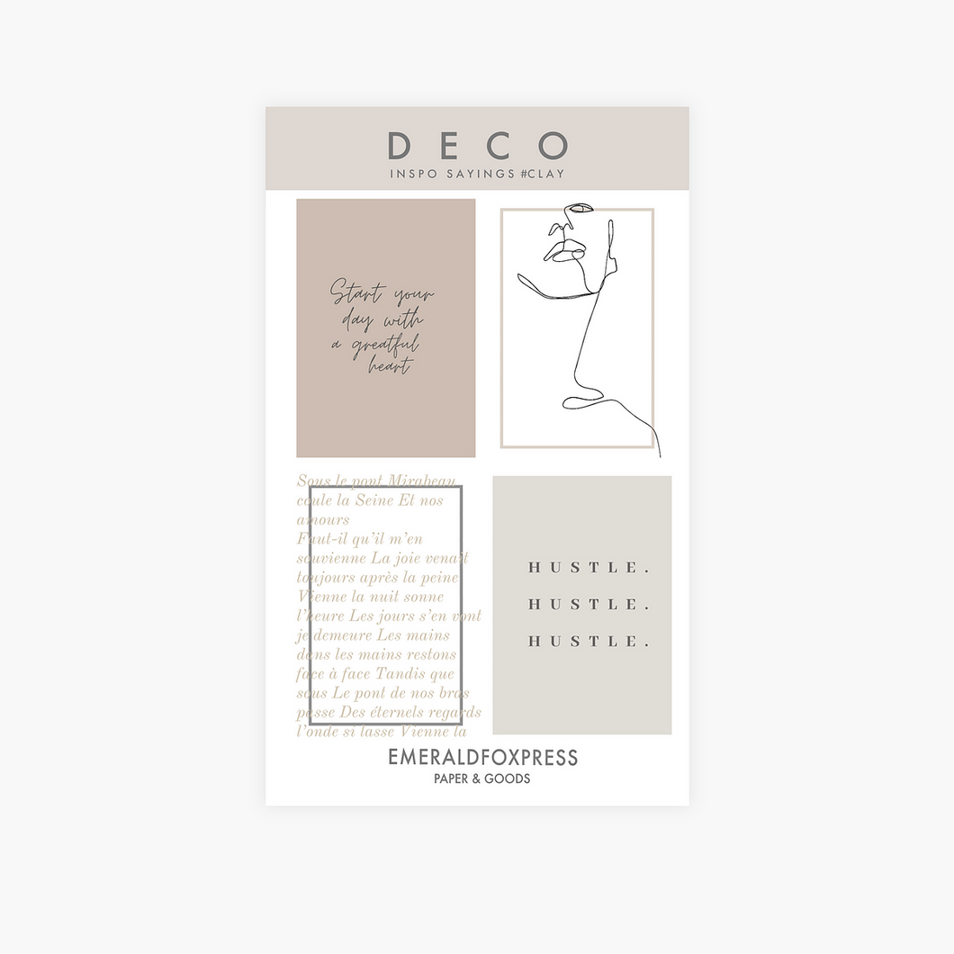 EFP - Deco Inspo Sayings Clay - Planner Sticker Sheet