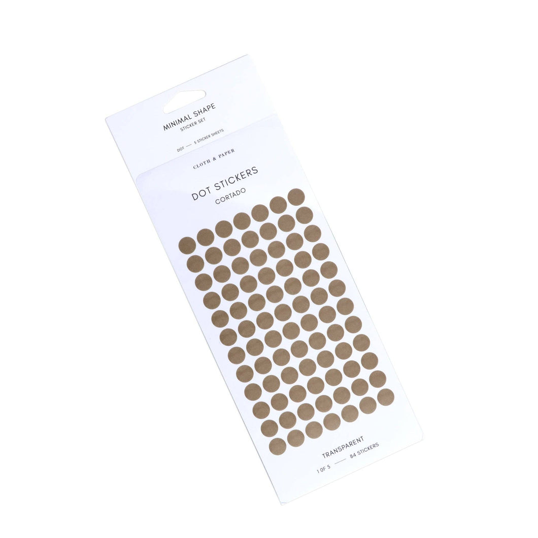 Cloth & Paper - Minimal Shape Sticker Set | Transparent | Dots-Nude