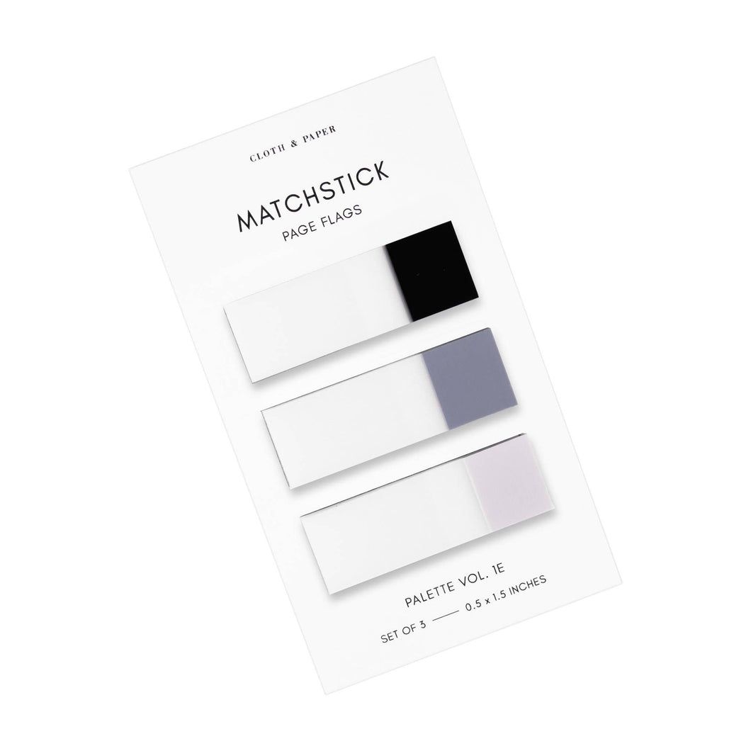 Cloth & Paper - Matchstick Page Flag Set | Palette Vol. 1E | Avant Garde, Fog + Aspen